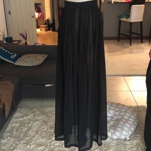 Very long see through pleated fancy pants